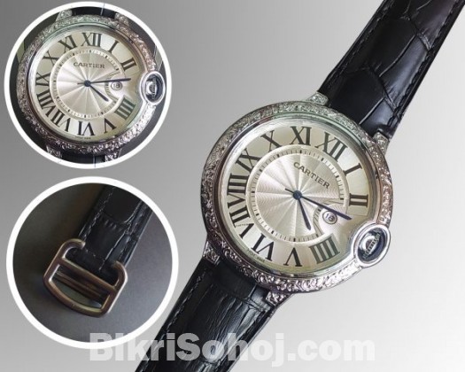 Cartier Ballon Bleu 3001 Silver Bezel Watch